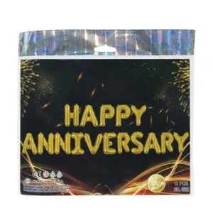 Celebration 13-piece gold foil letter balloon set that spells out HAPPY ANNIVERSARY